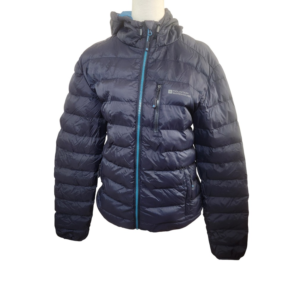 Mountain Warehouse Women's Blue Padded Hooded Jacket Size Medium Lightweight